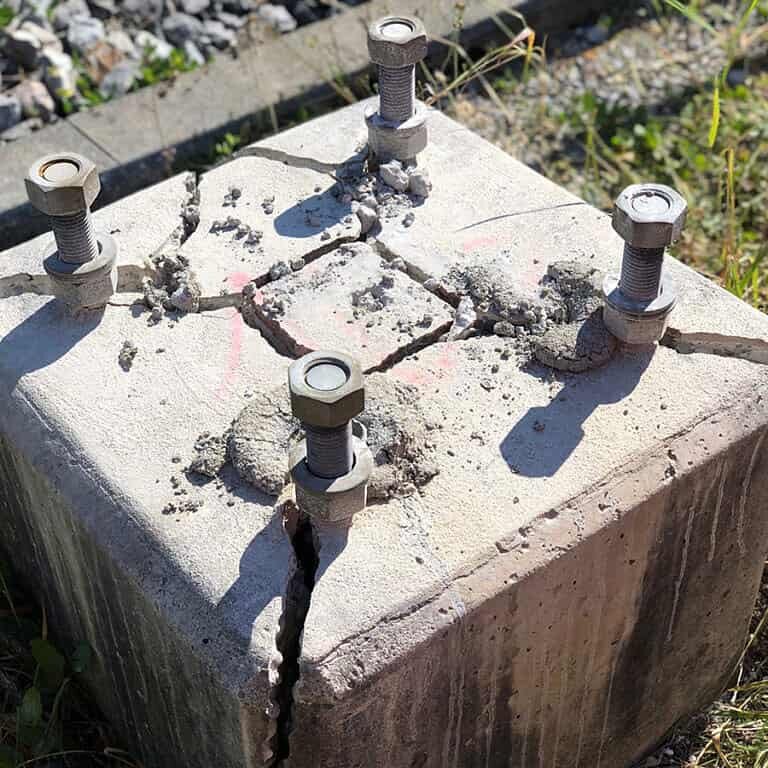 Power Pole Foundation Next to Railway Tracks in Switzerland