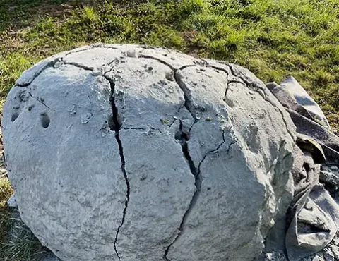 Findling im Garten brechen - mit BETONAMIT ganz einfach