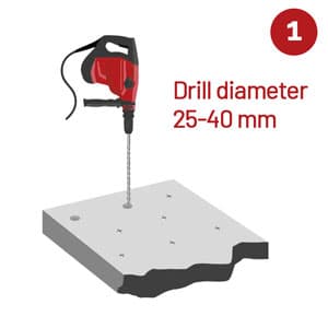 Instruction BETONAMIT - Drill 25-40 mm
