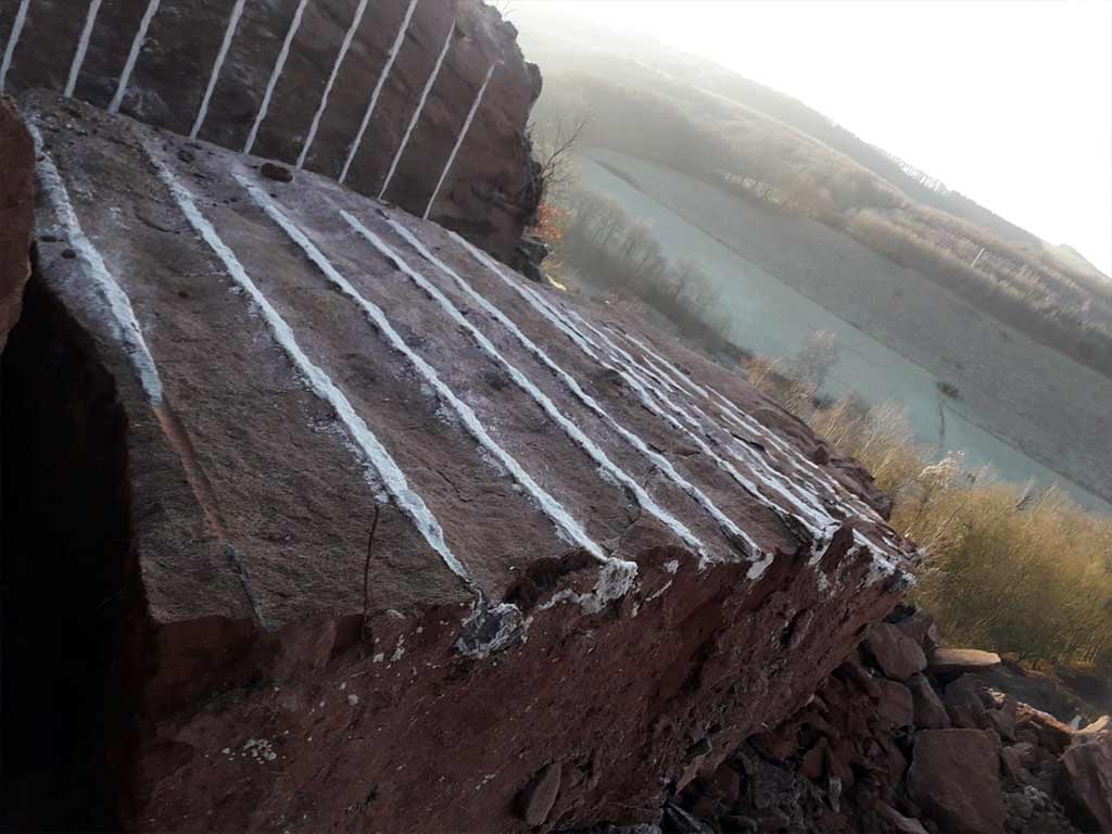 Concrete source explosive in the quarry