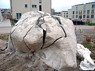 Felsen sprengen Felsen im Garten sprengen